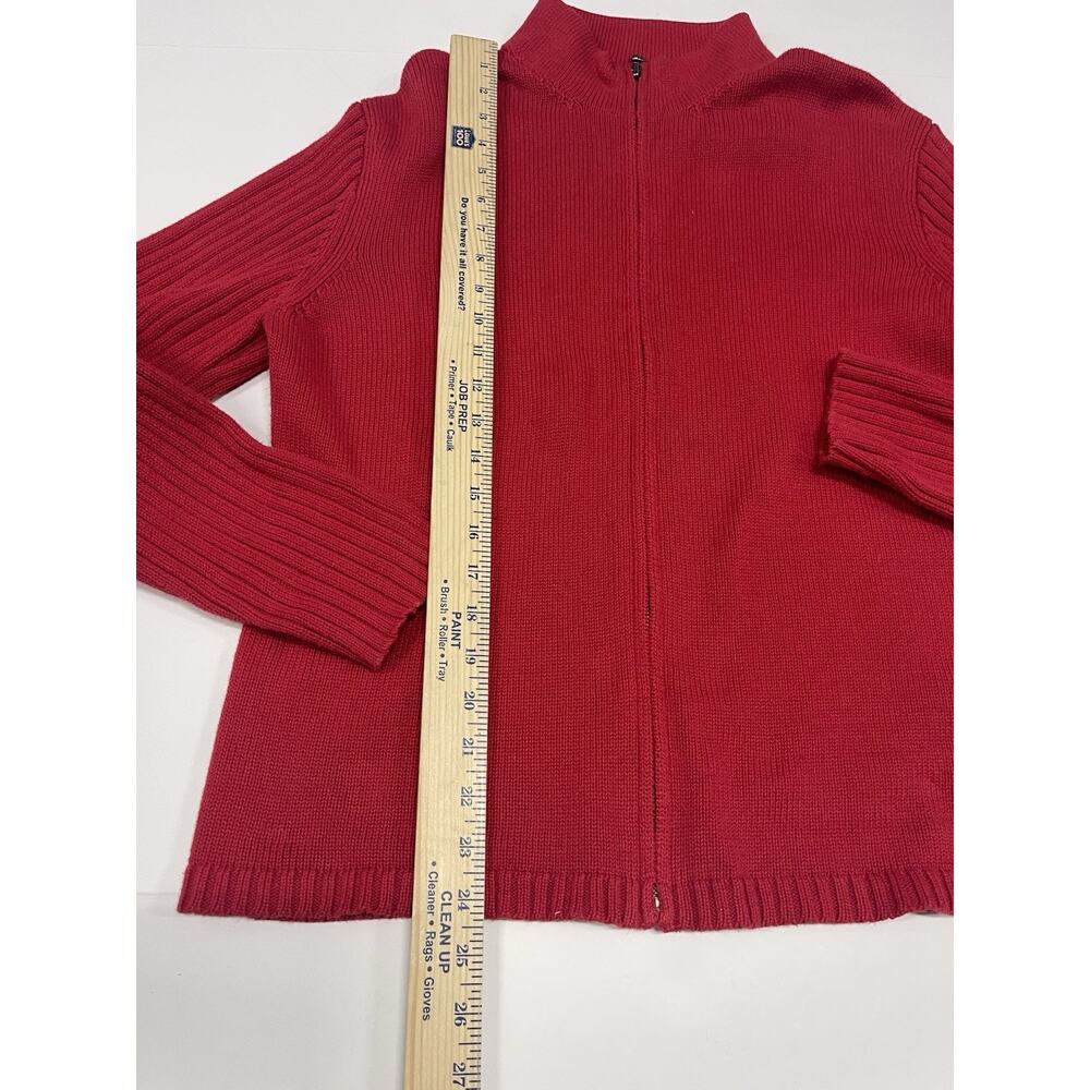 Nautica Full Zip Sweater Cardigan Red Soft - Picture 4 of 8